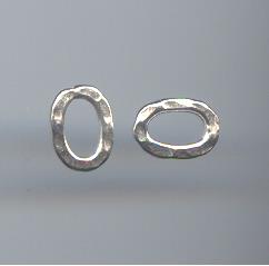 Thai Karen Hill Tribe Toggles and Findings Silver Hammered Oval Ring TG092 