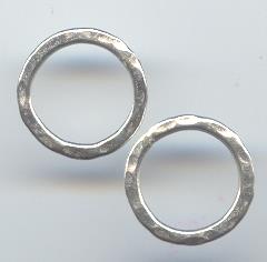 Thai Karen Hill Tribe Toggles and Findings Silver Hammered Circle Ring TG097 